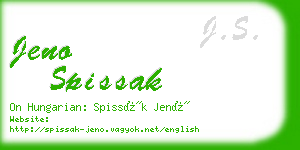 jeno spissak business card